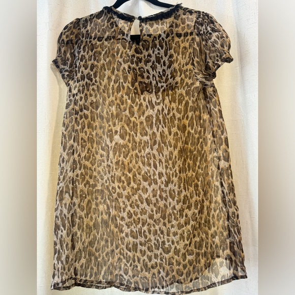 Sheer Leopard print blouse. Size small. Preowned - Picture 3 of 5